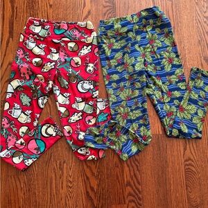 Christmas Lularue Leggings Oink Tag OS One Size So Soft